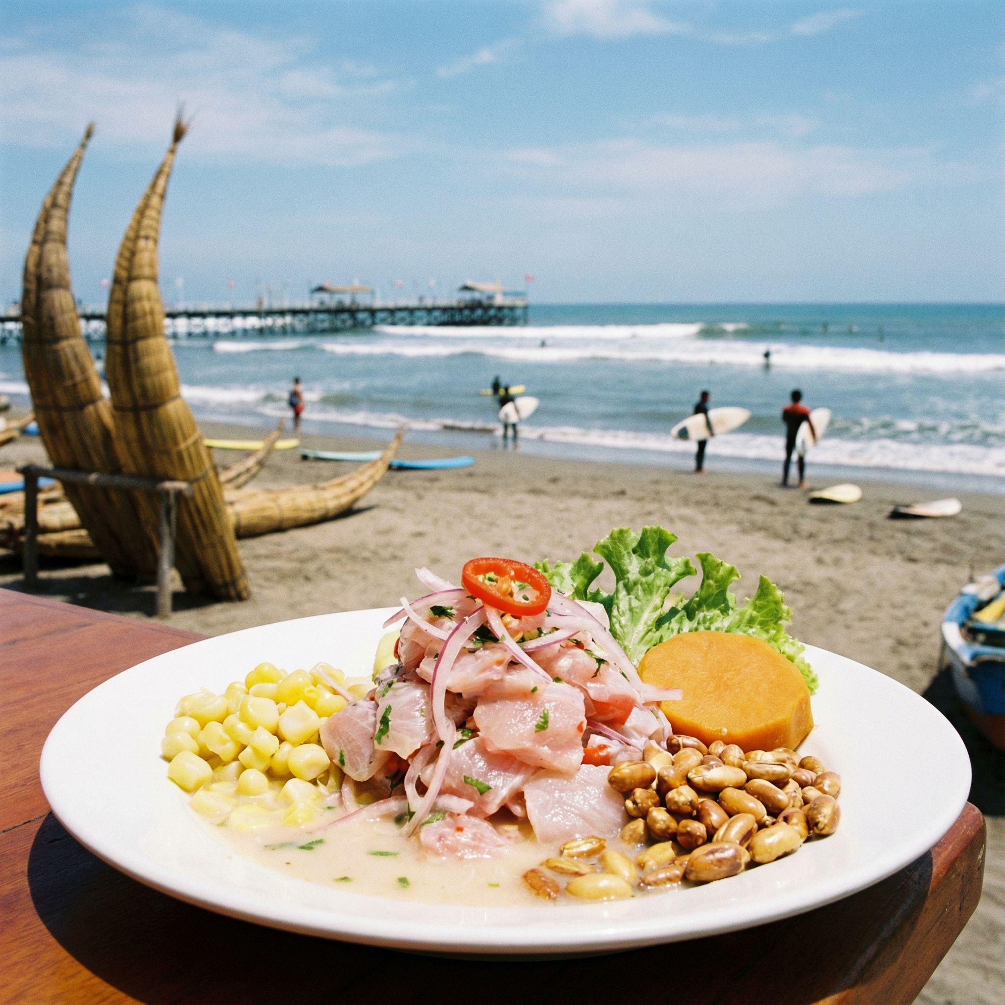Ceviche fresco con vista al mar